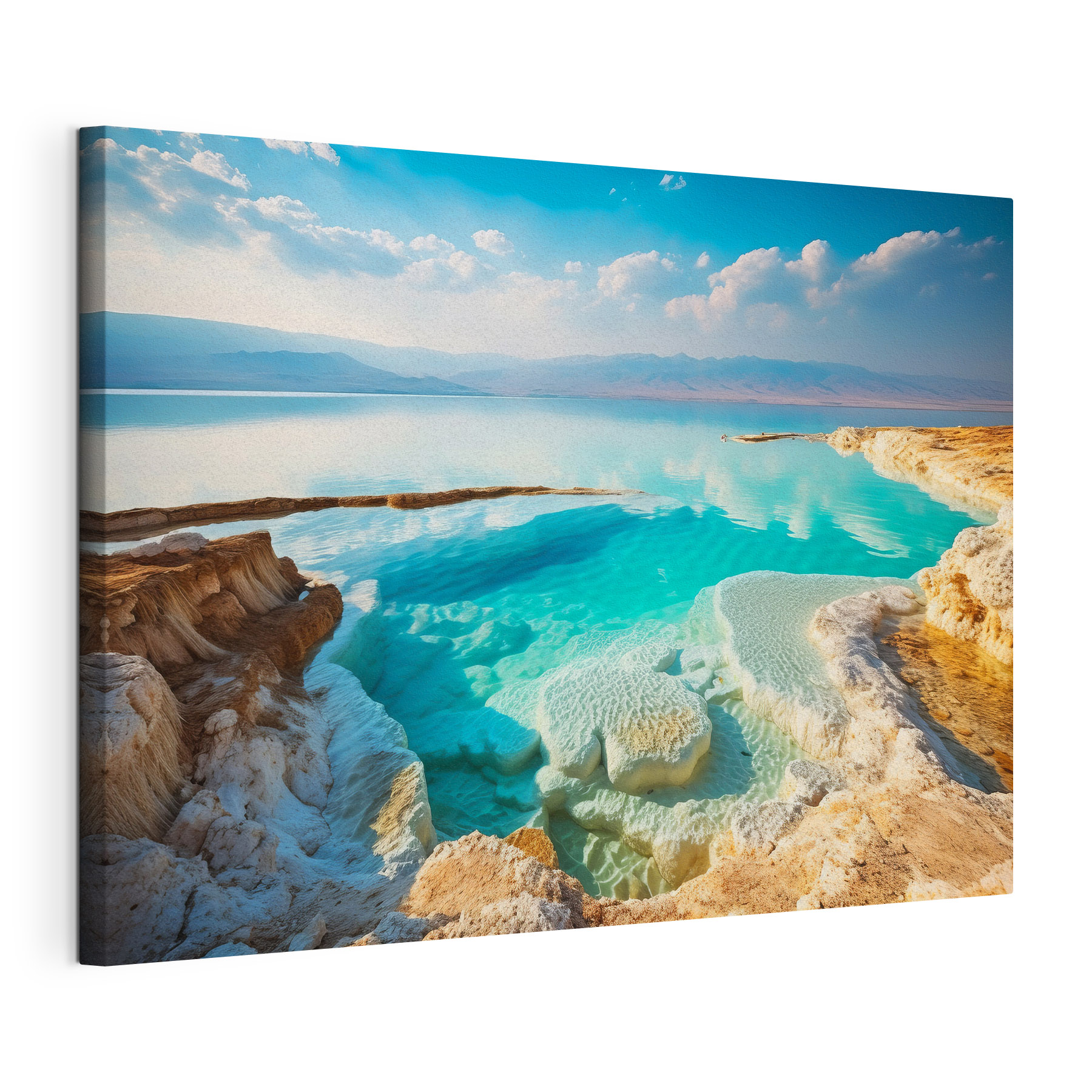 A body of water with rocks and blue sky A body of water with rocks and blue sky