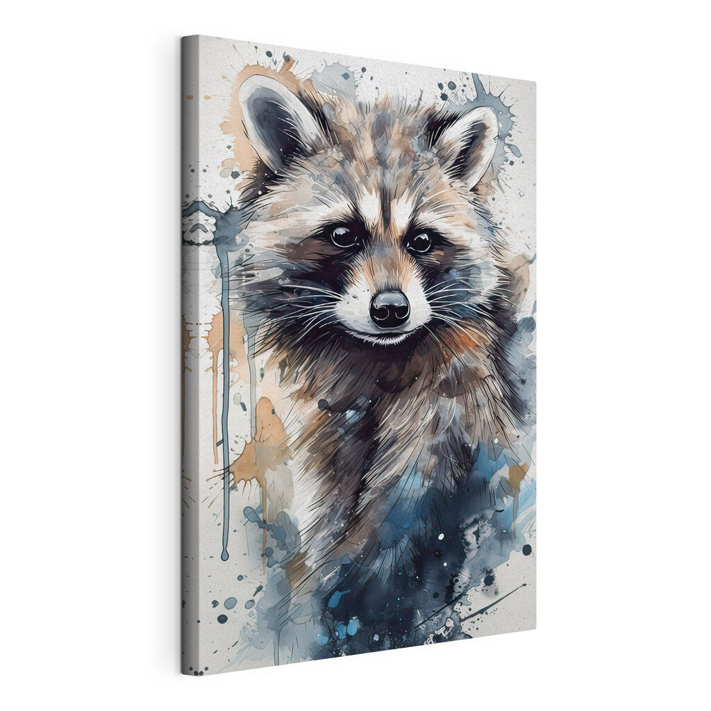 Raccoon with watercolor splashes Raccoon with watercolor splashes
