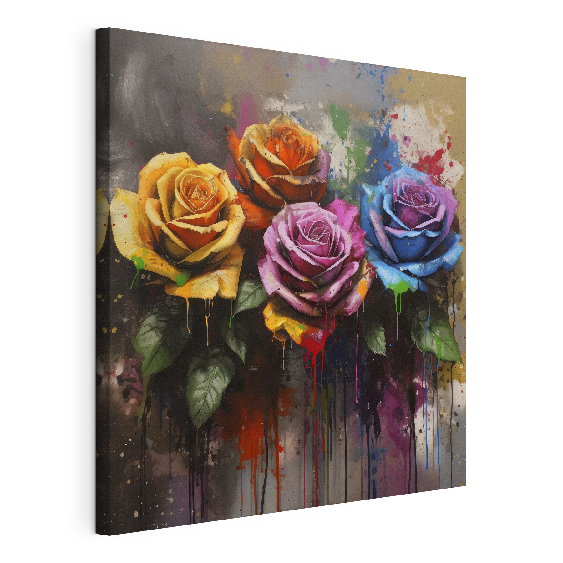 Painting of colorful roses