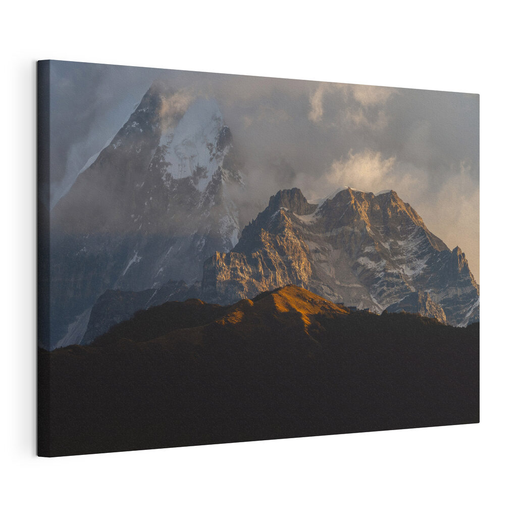 A mountain range with snow on top A mountain range with snow on top