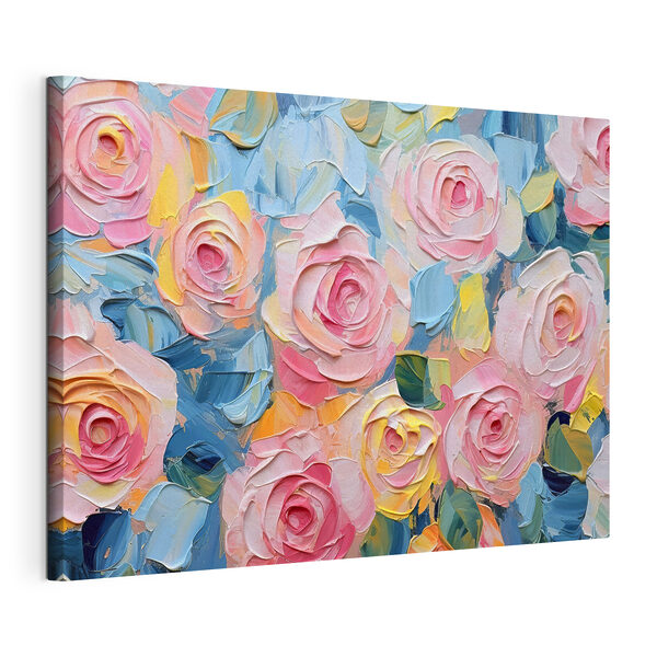 Un dipinto raffigurante fiori e foglie Quadri Un dipinto raffigurante fiori e foglie