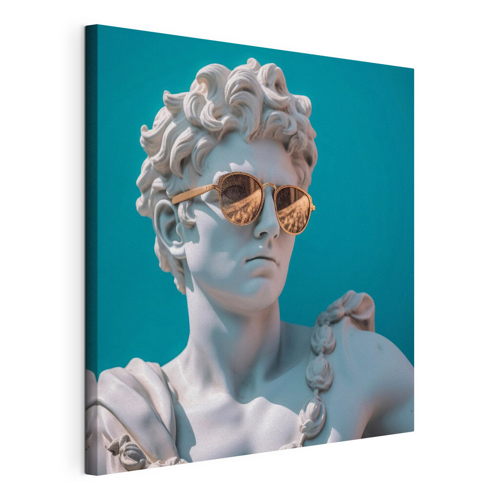 A statue of a man wearing sunglasses