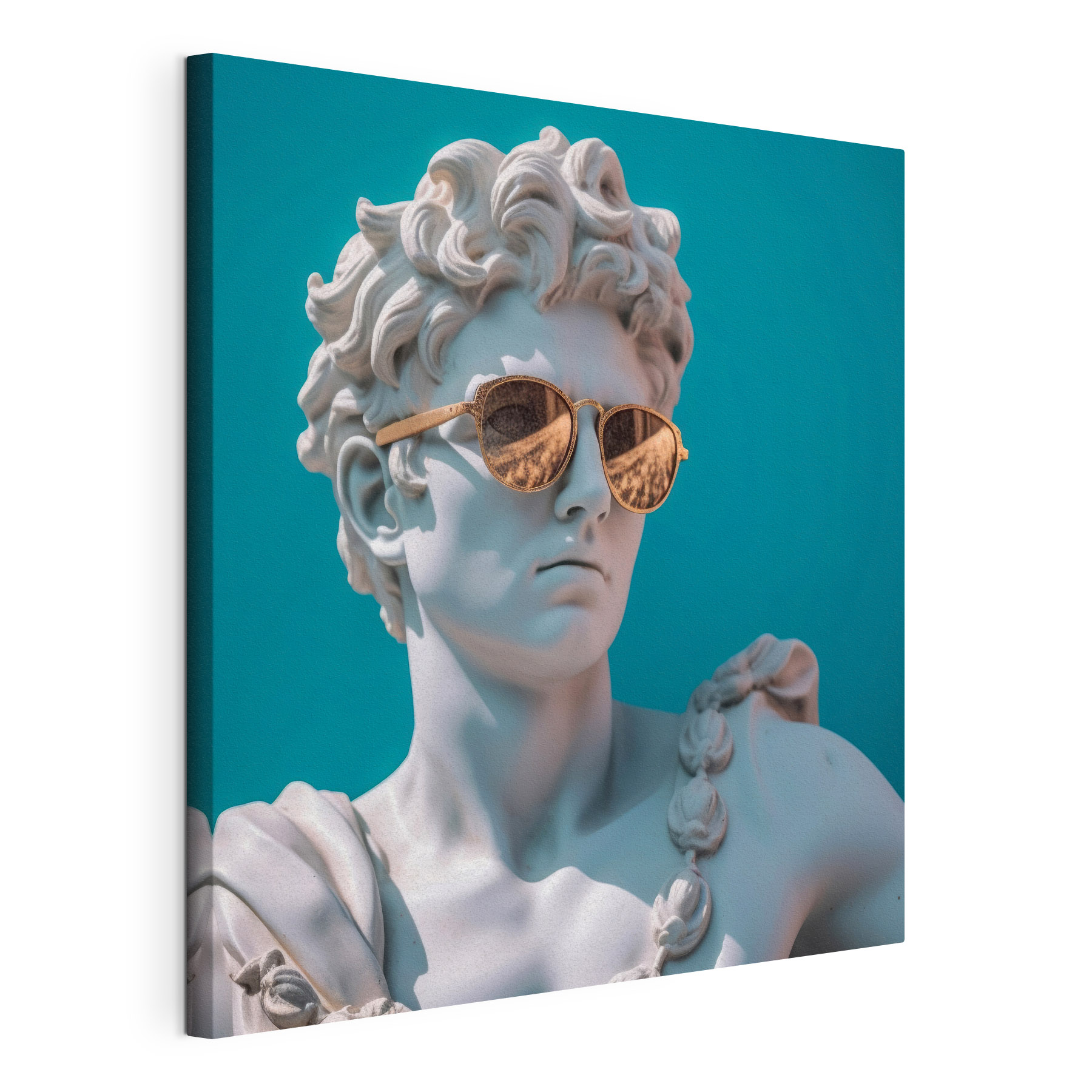 A statue of a man wearing sunglasses