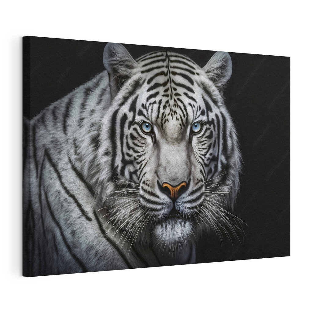 A white tiger with blue eyes