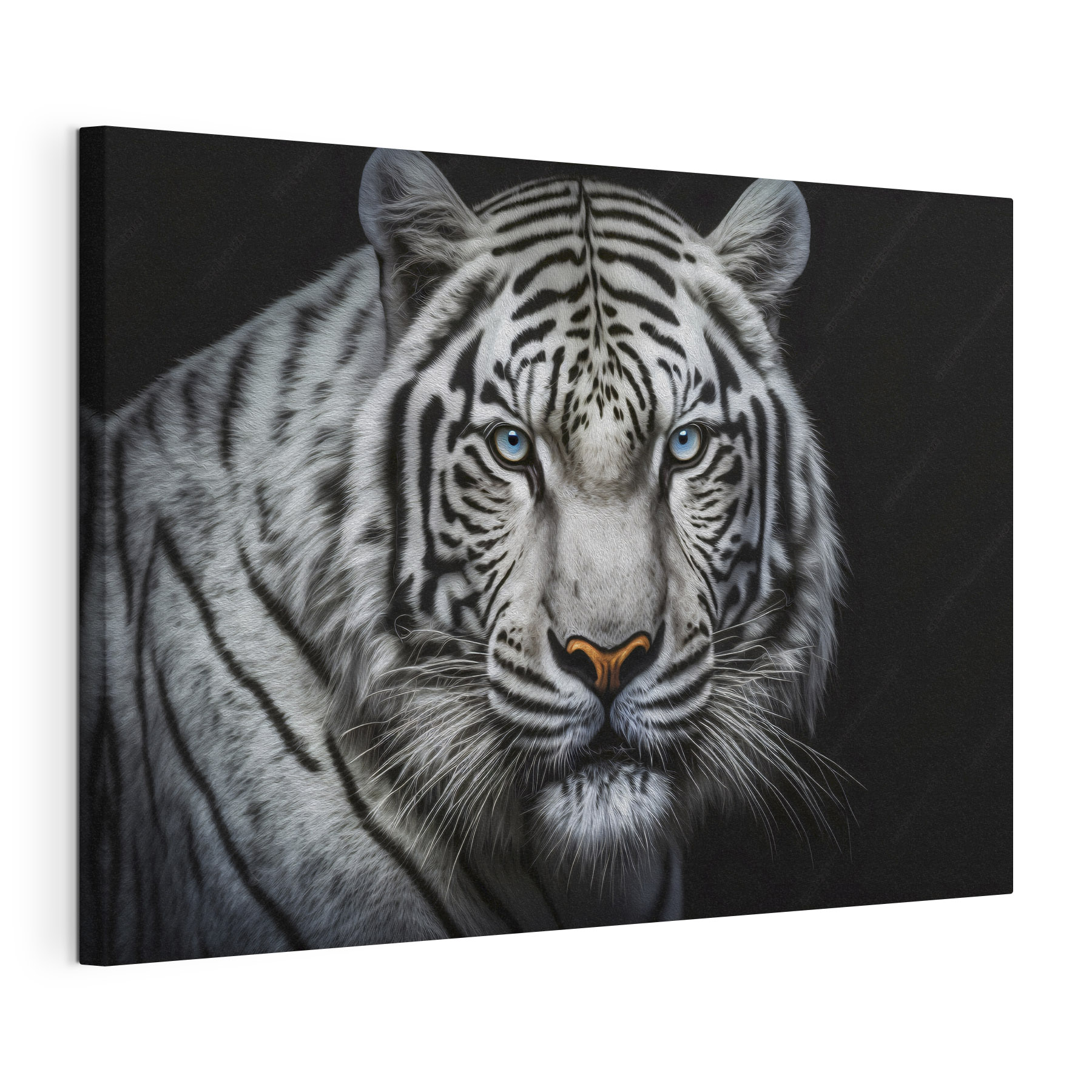 A white tiger with blue eyes