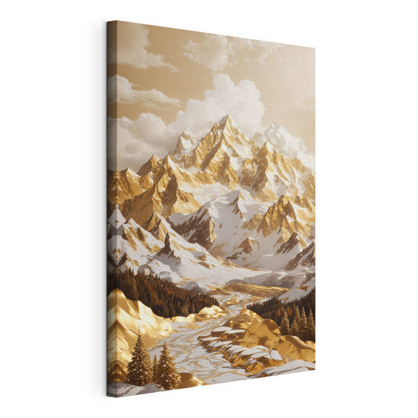 Quadri Quadri Catena montuosa innevata con alberi (COD: s35652)