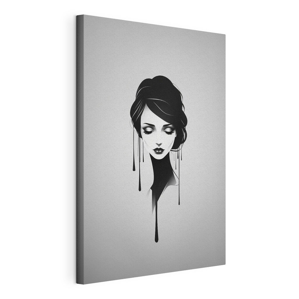Woman with black hair and makeup Woman with black hair and makeup