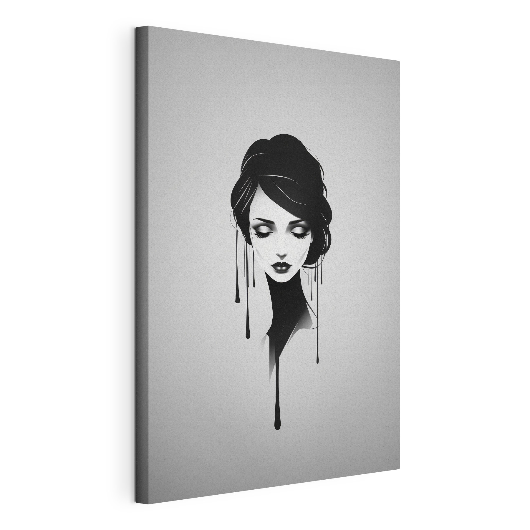Woman with black hair and makeup Woman with black hair and makeup