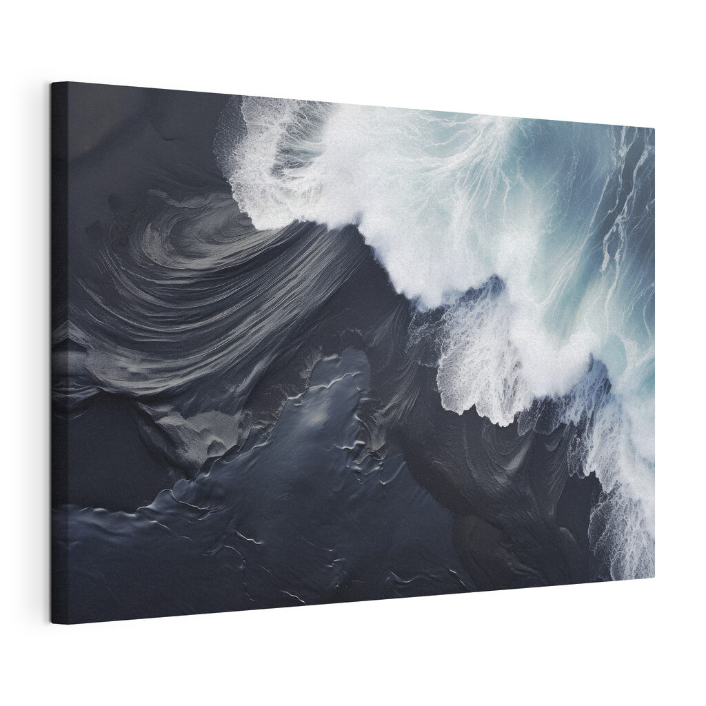 Waves crashing waves on a black sand beach Waves crashing waves on a black sand beach