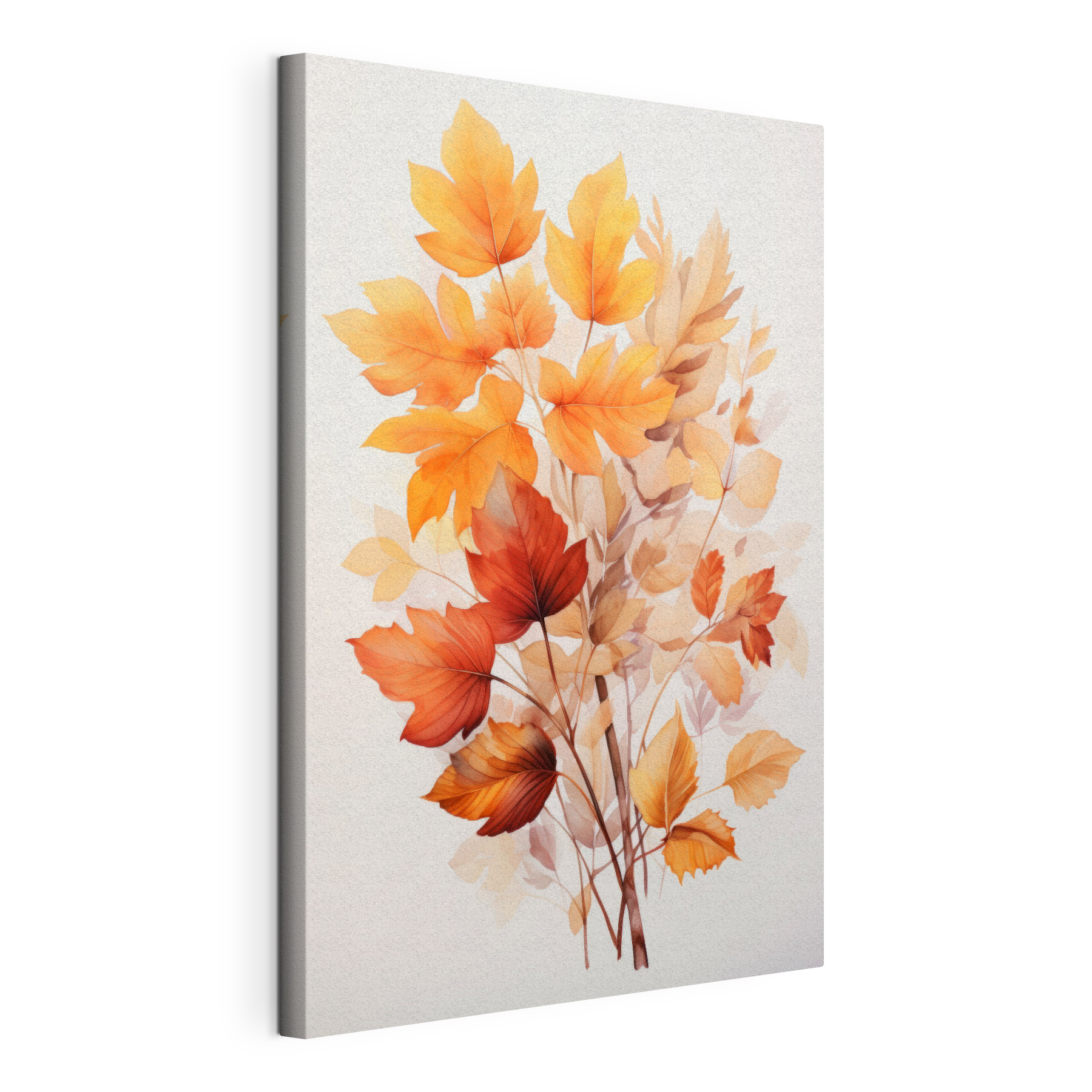 Painting of orange and brown leaves