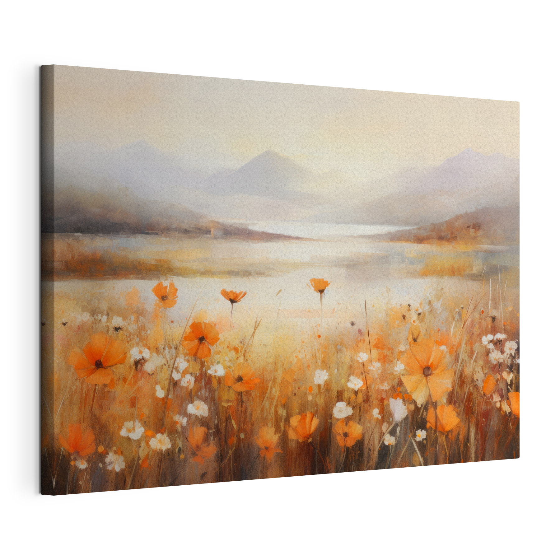 Painting of flowers in a field Painting of flowers in a field