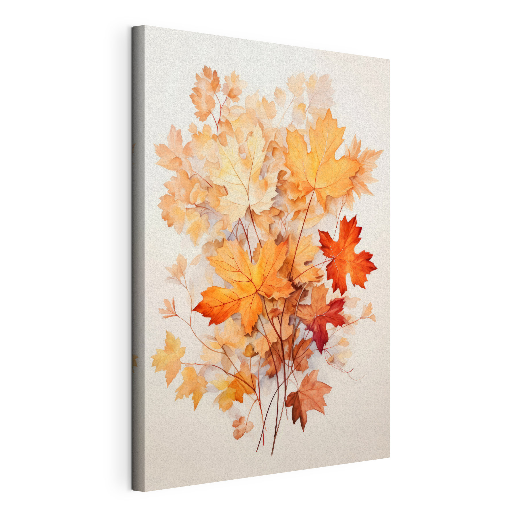 Painting of orange and brown leaves Painting of orange and brown leaves