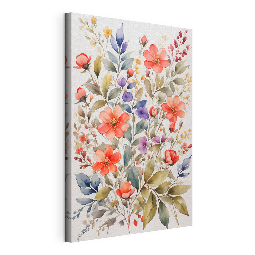 Painting of flowers and leaves