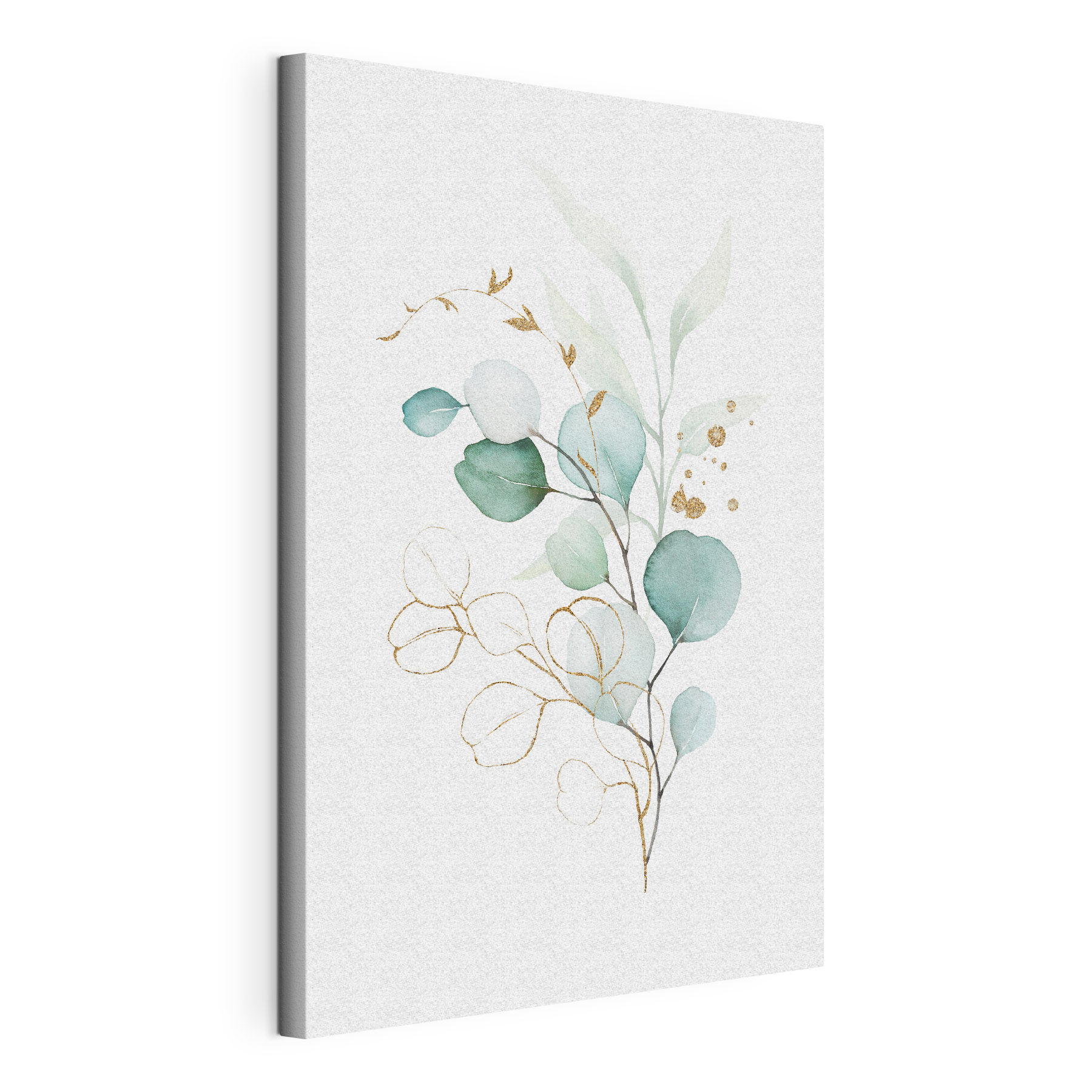 Watercolor painting of a branch with leaves