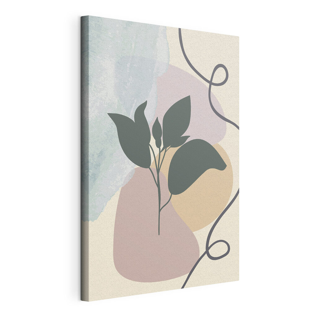 Plant with leaves on a colorful background
