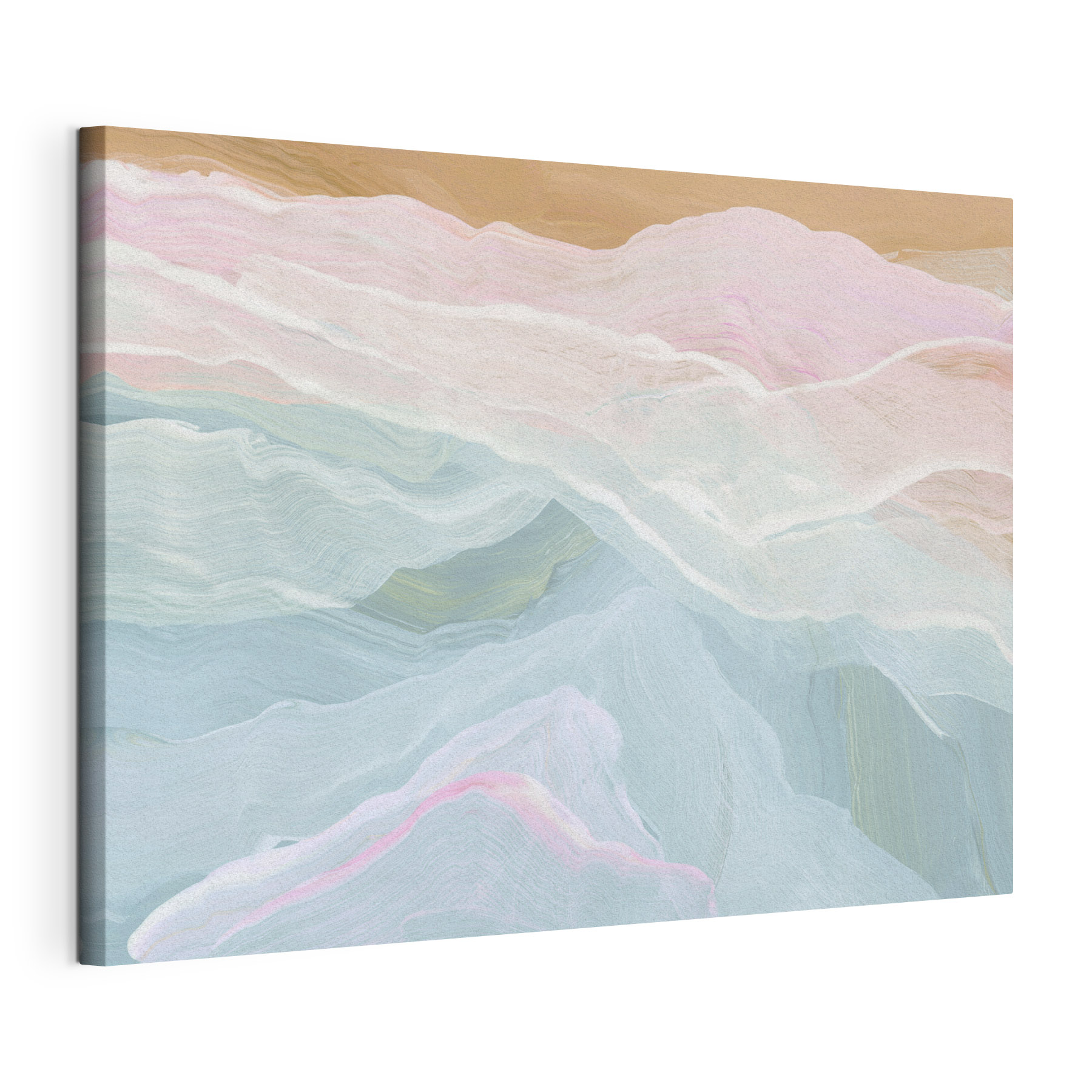 Painting of a pink and blue wave Painting of a pink and blue wave
