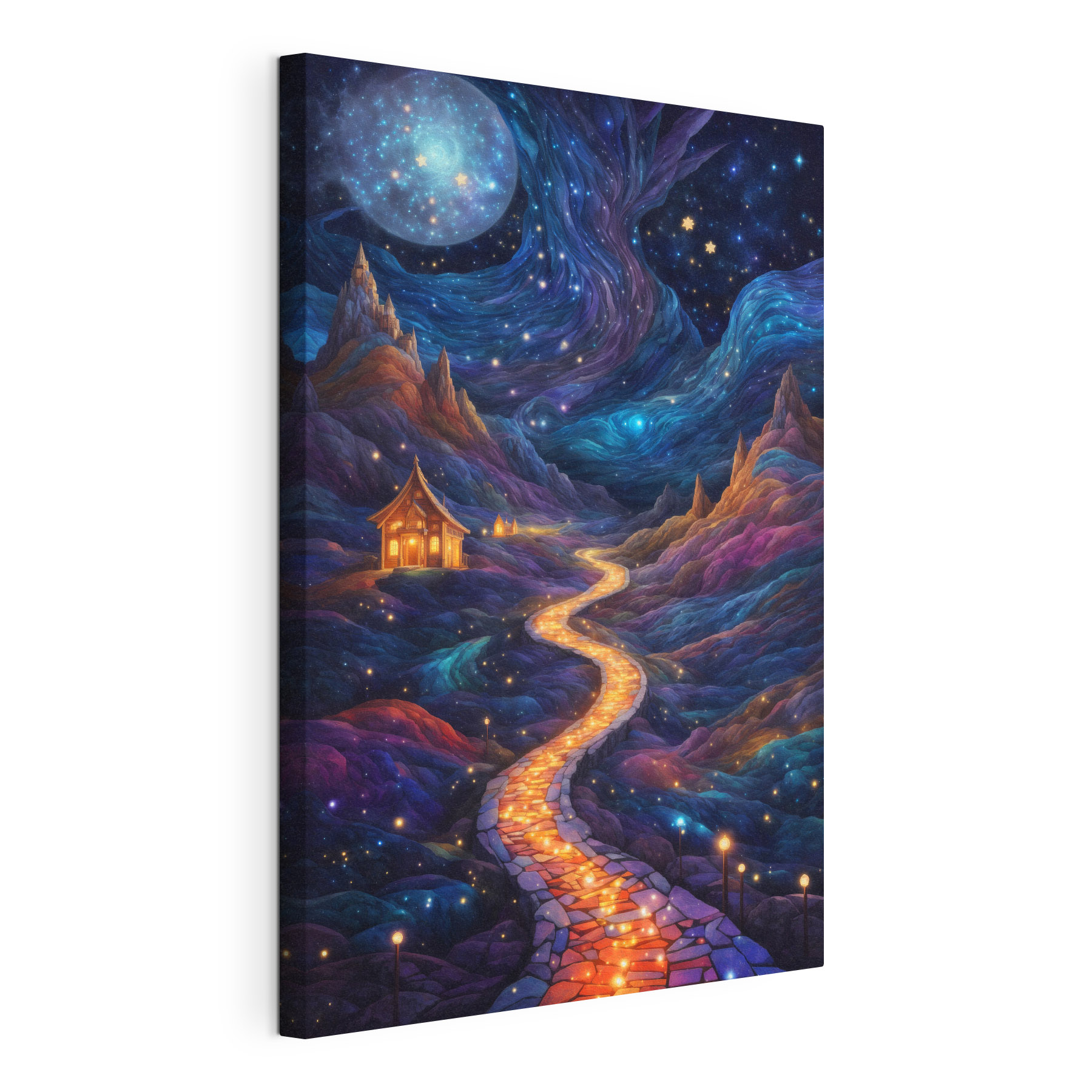 Painting of a path in the mountains Painting of a path in the mountains
