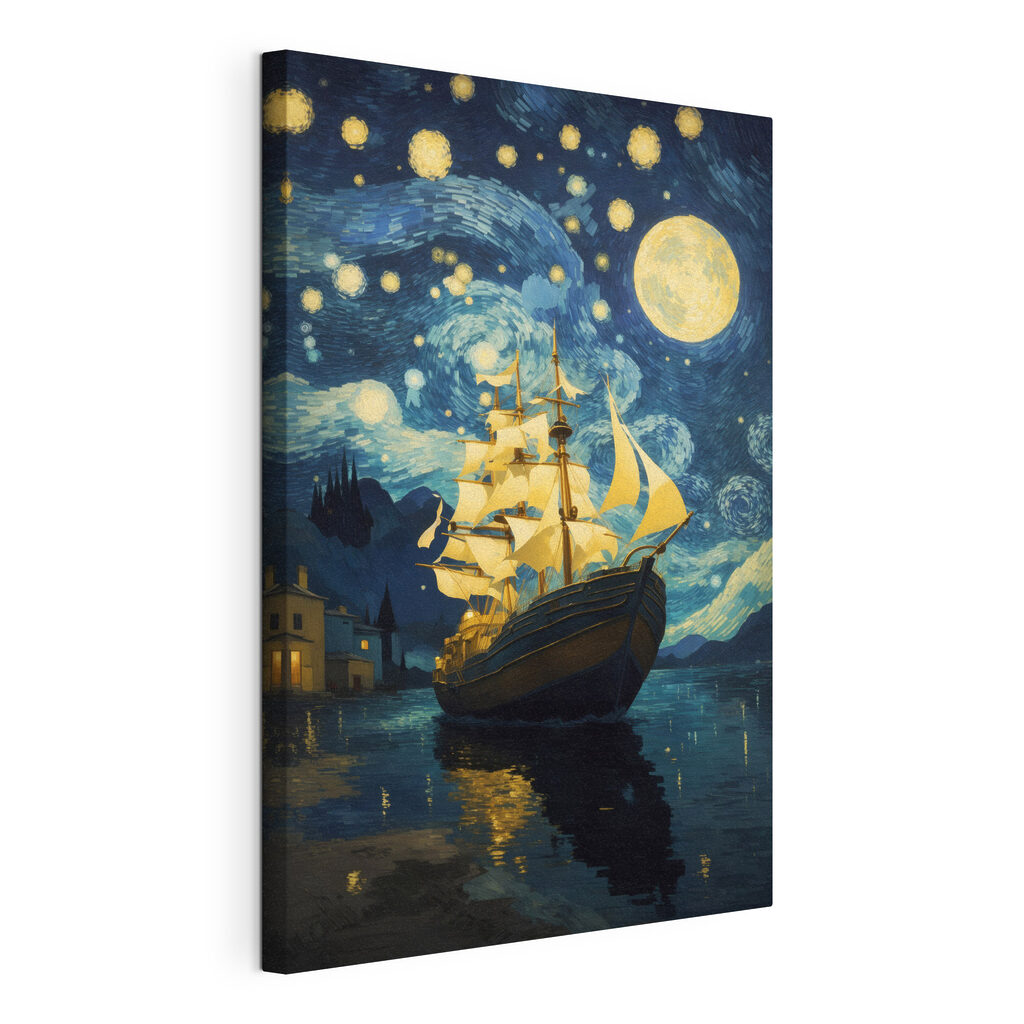 Painting of a ship in the water Painting of a ship in the water