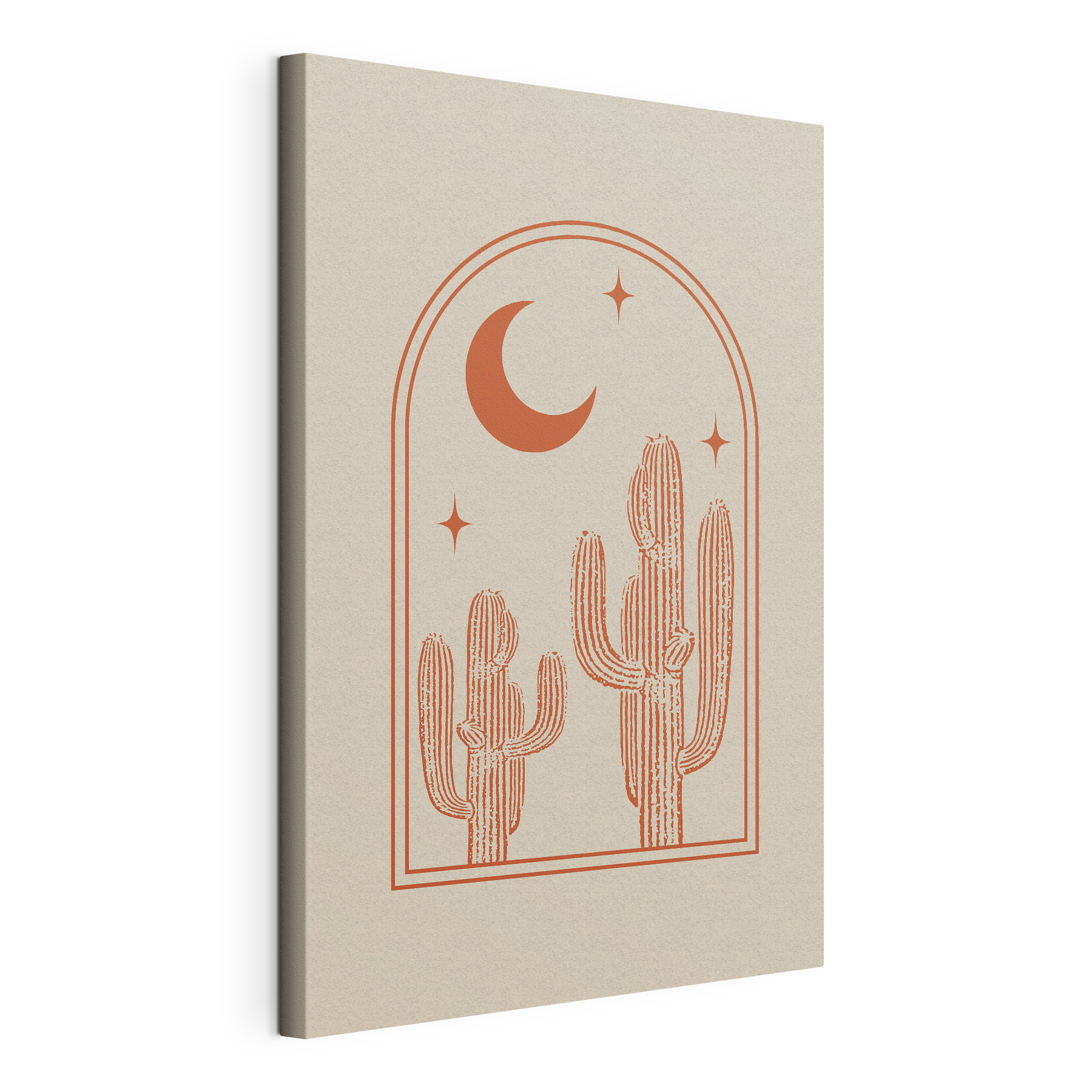 Graphic of a cactus and moon Graphic of a cactus and moon