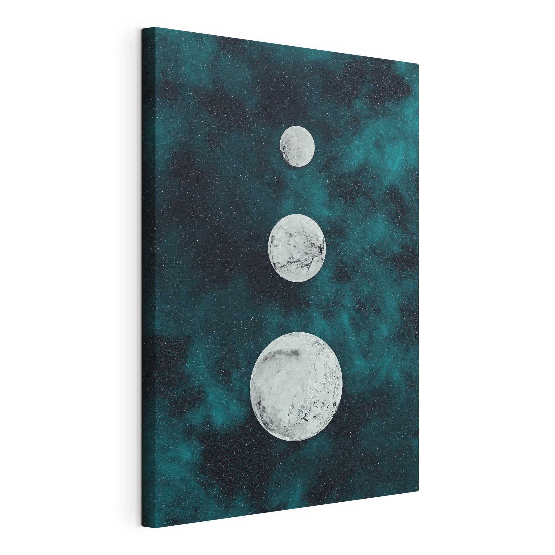 Group of white round objects in space Group of white round objects in space