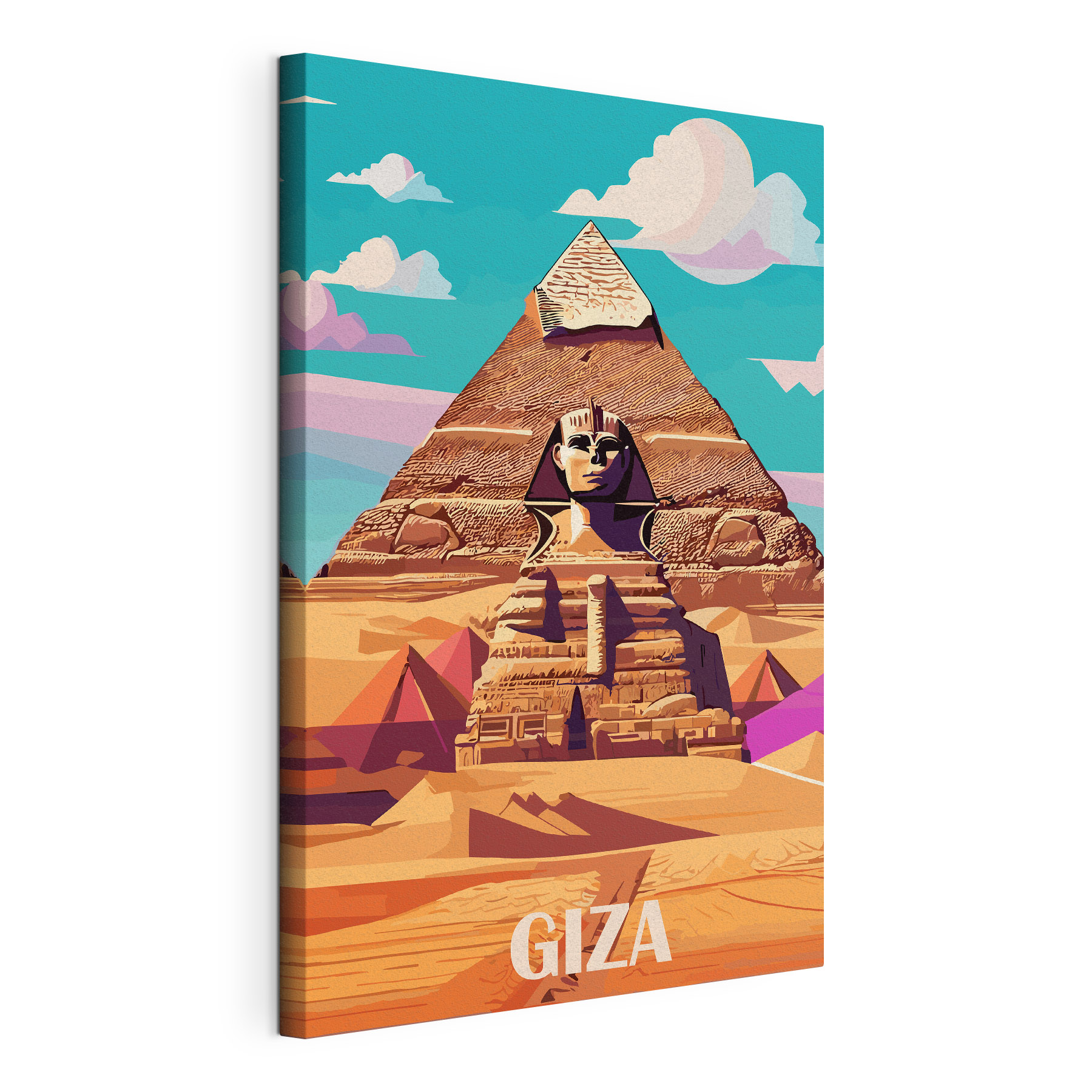 Pyramid with a statue of a woman