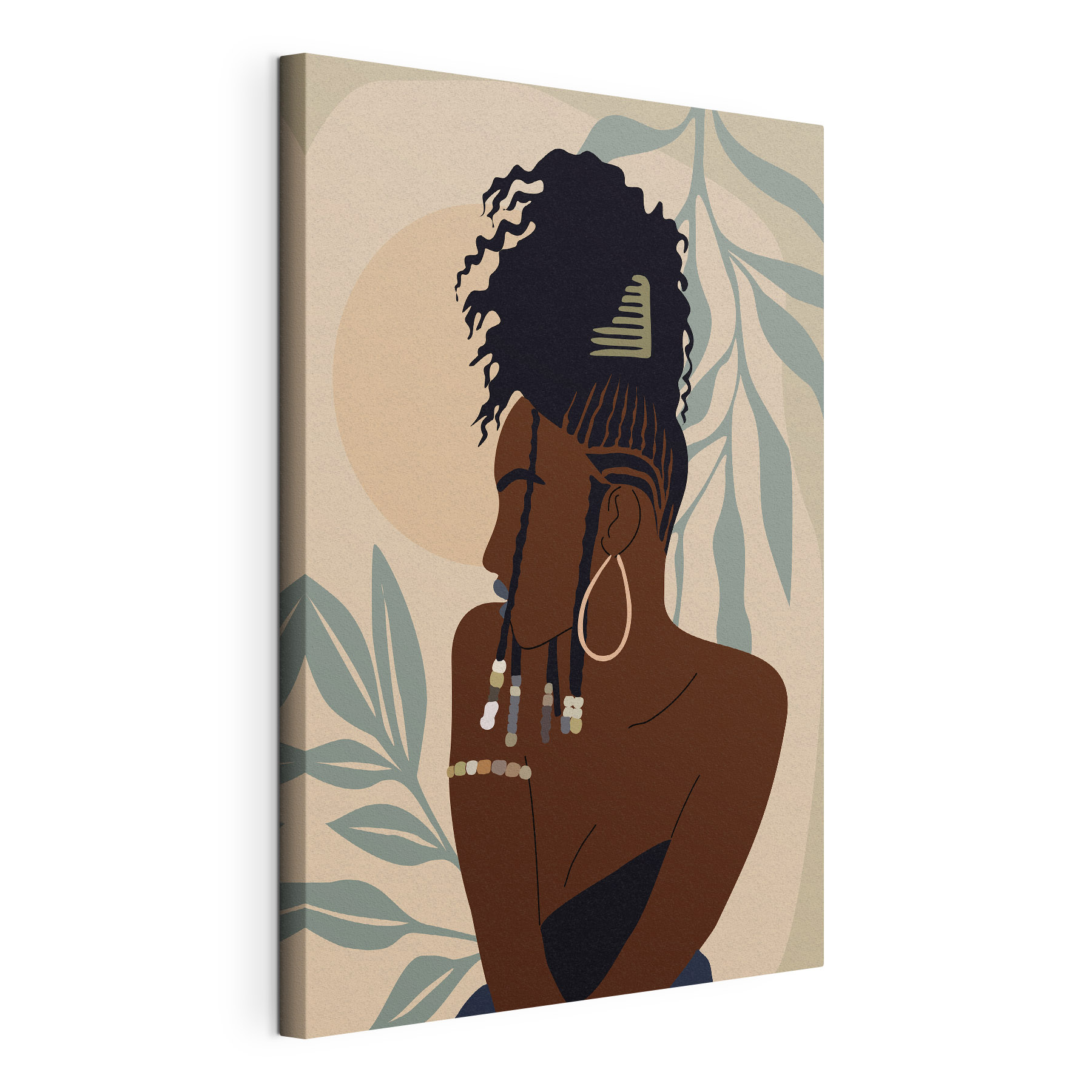 Woman with a hair bun