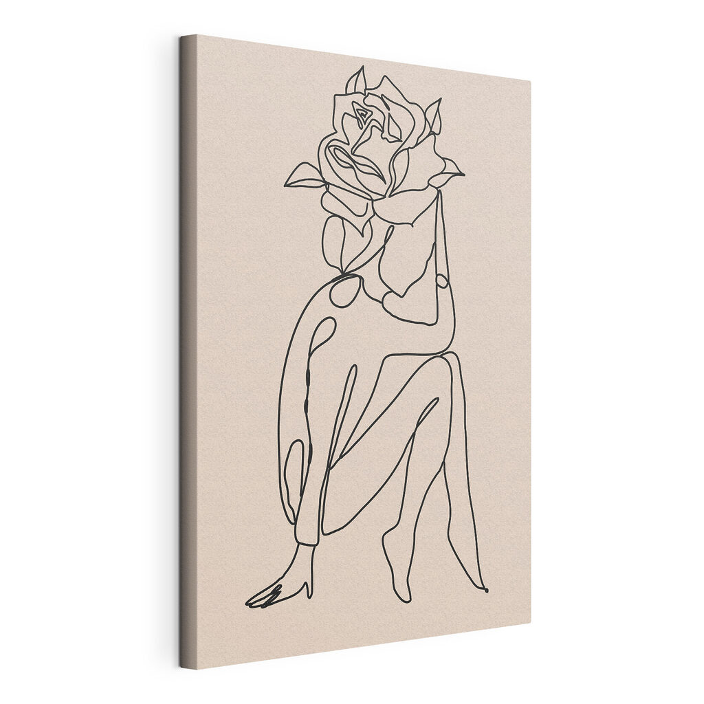 Drawing of a person with a rose Drawing of a person with a rose