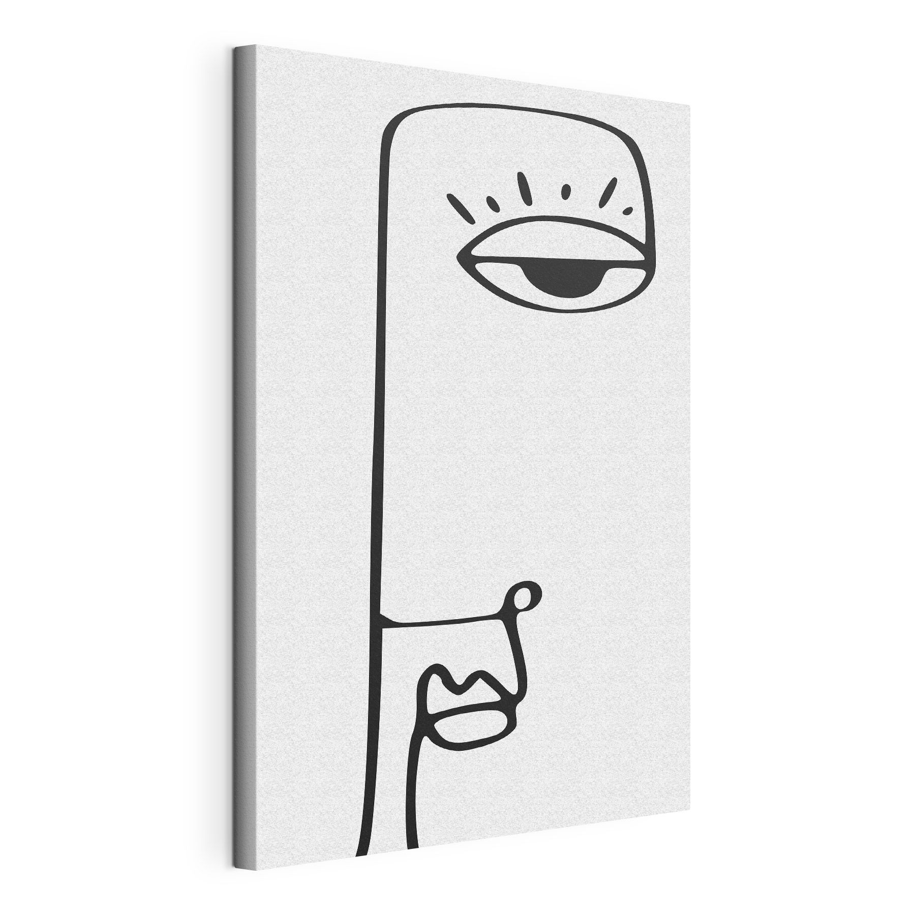 A black and white drawing of a person's face A black and white drawing of a person's face