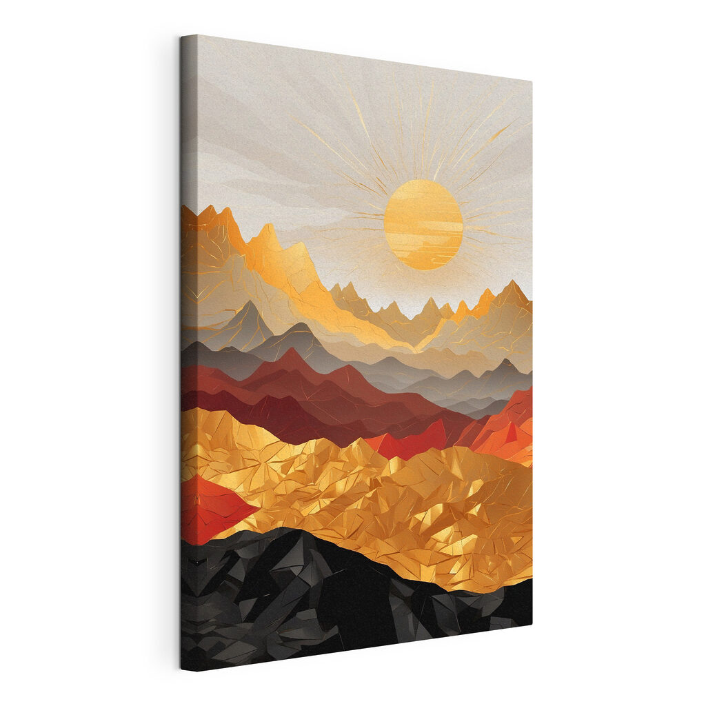 Mountain range with sun in the background