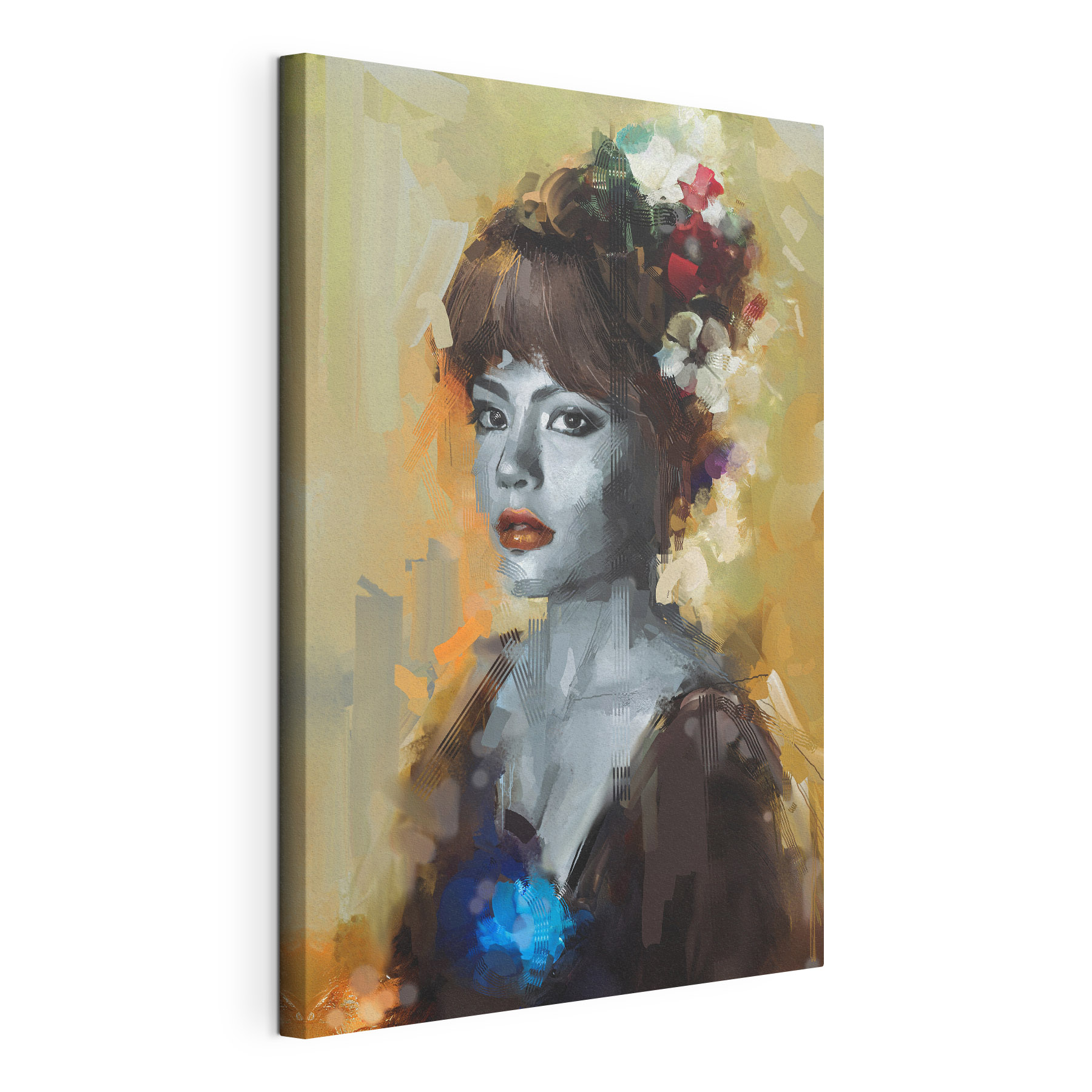 A woman with flowers in her hair A woman with flowers in her hair