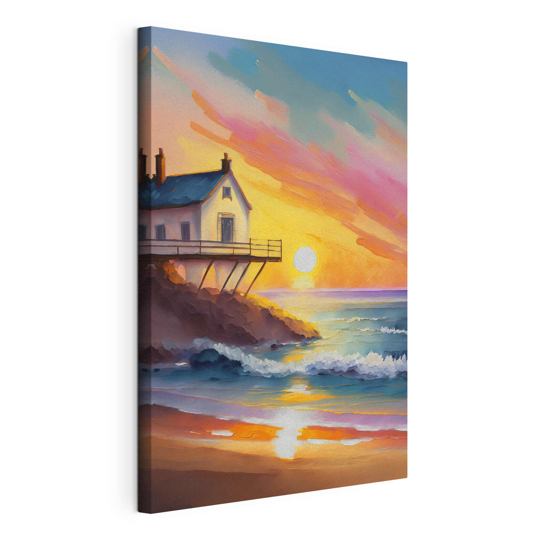House on a cliff above the water