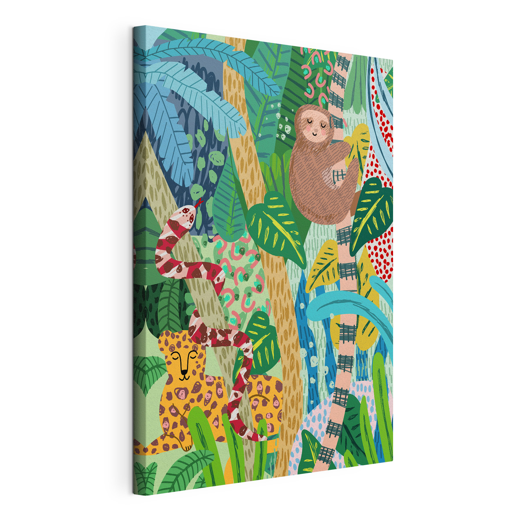 A sloth and snake in a jungle A sloth and snake in a jungle