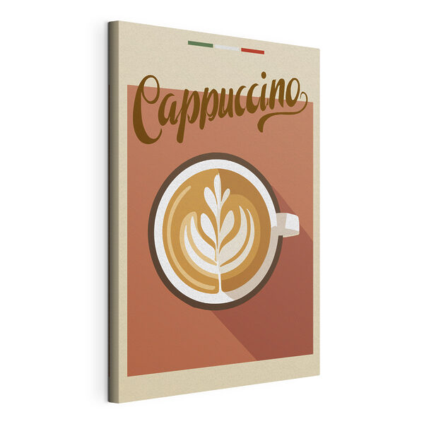 Quadri Una tazza di caffè con un disegno a forma di foglia nella schiuma (COD: s36628) Quadri Quadri Una tazza di caffè con un disegno a forma di foglia nella schiuma (COD: s36628)