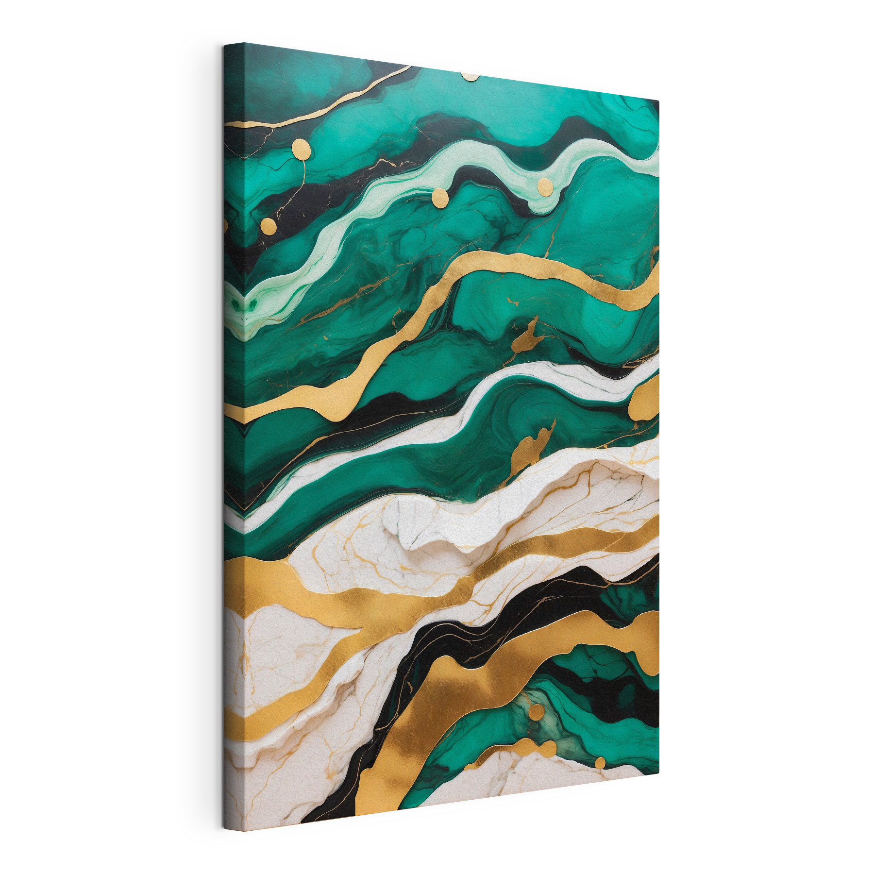 Emerald waves with creamy marbled layers Emerald waves with creamy marbled layers