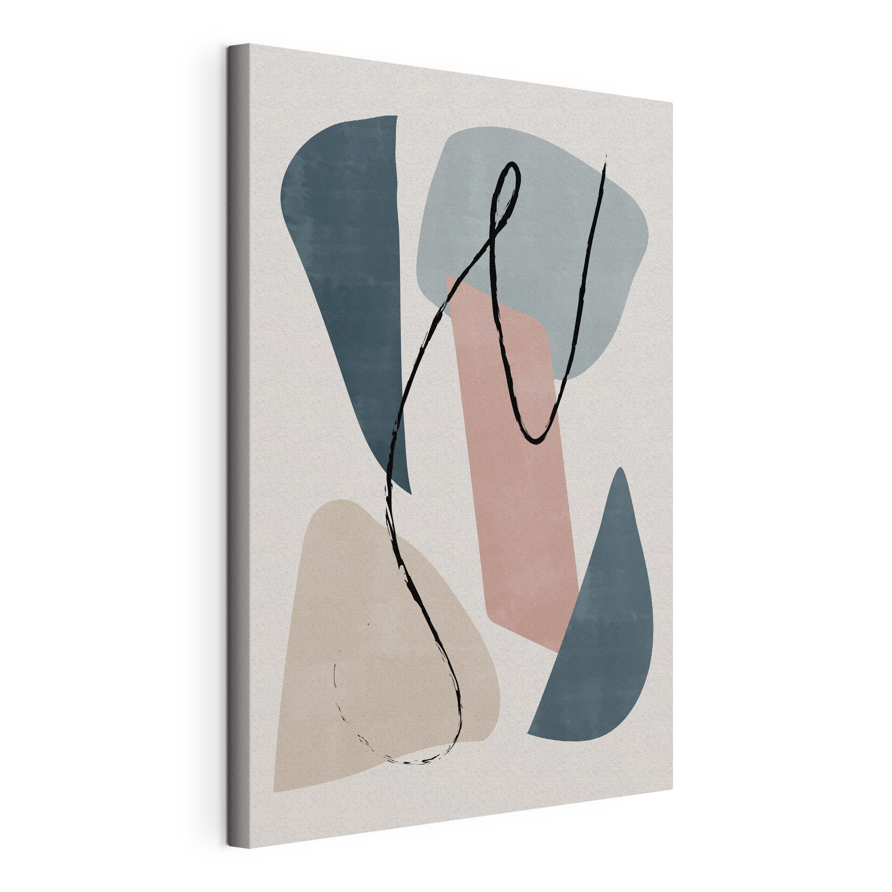 A colorful art piece with black lines