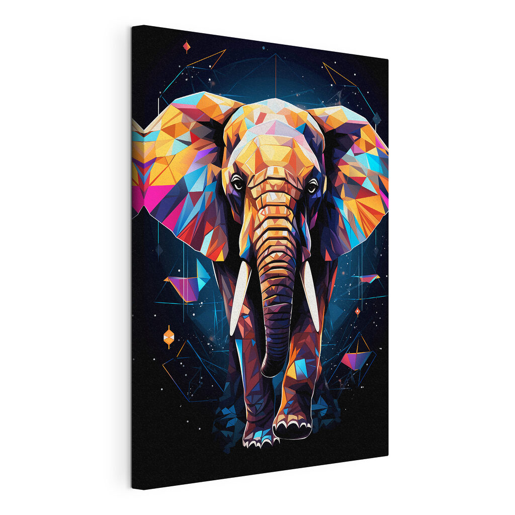 An elephant with a colorful face An elephant with a colorful face