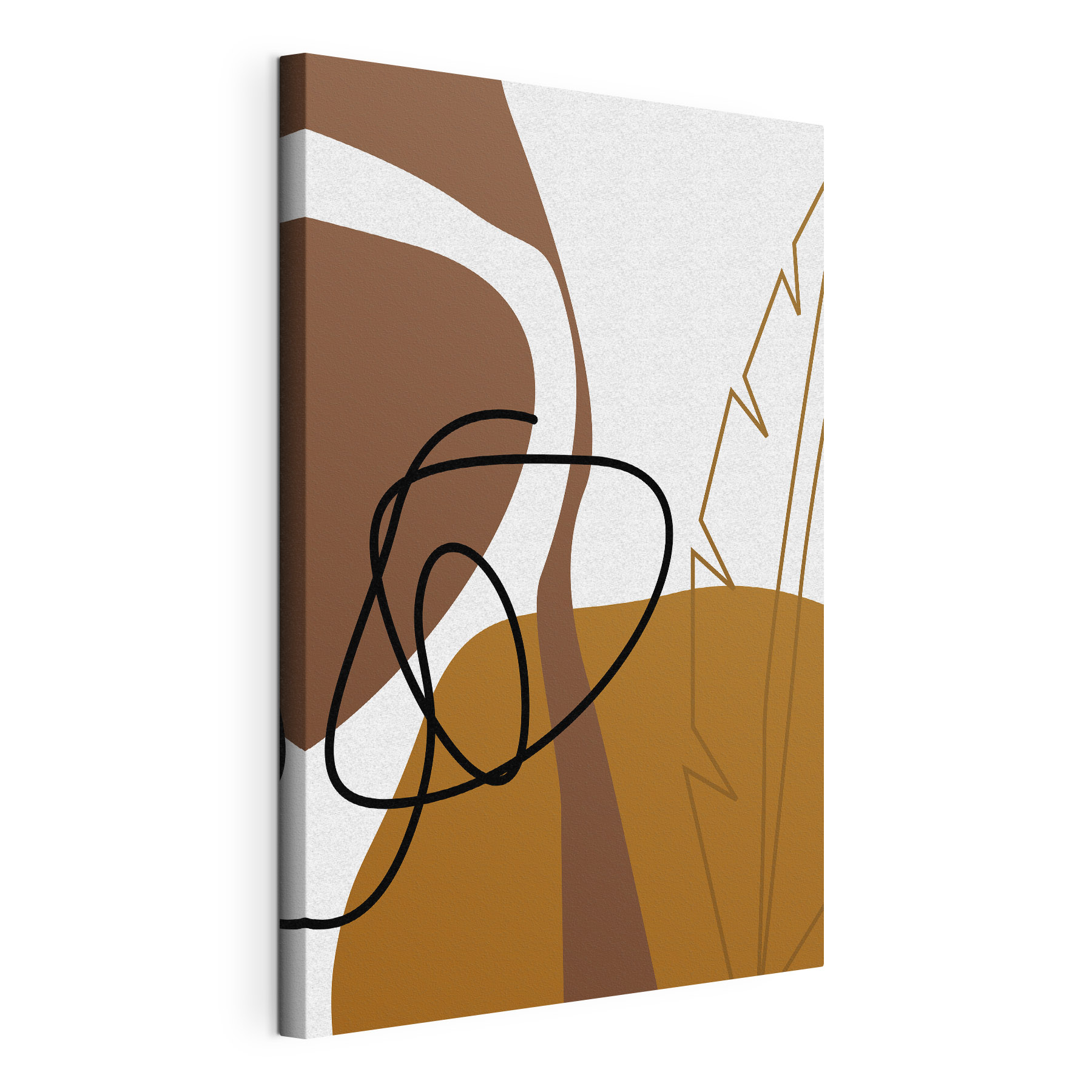 A brown and white art