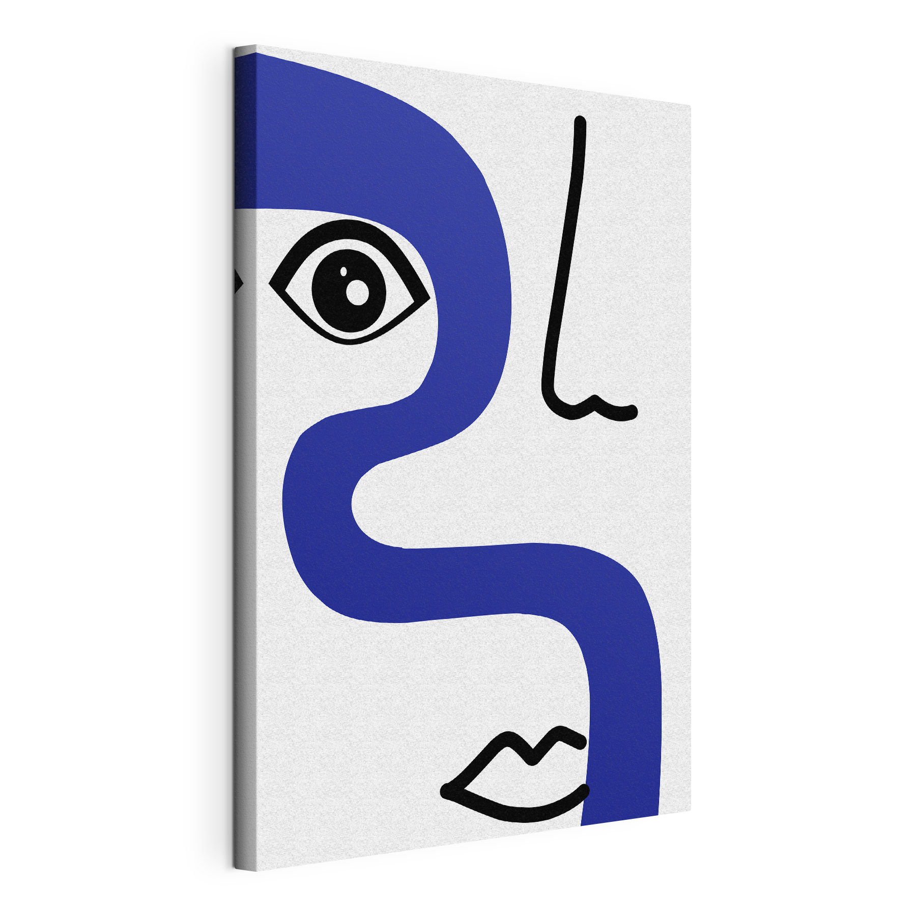 A blue and black face