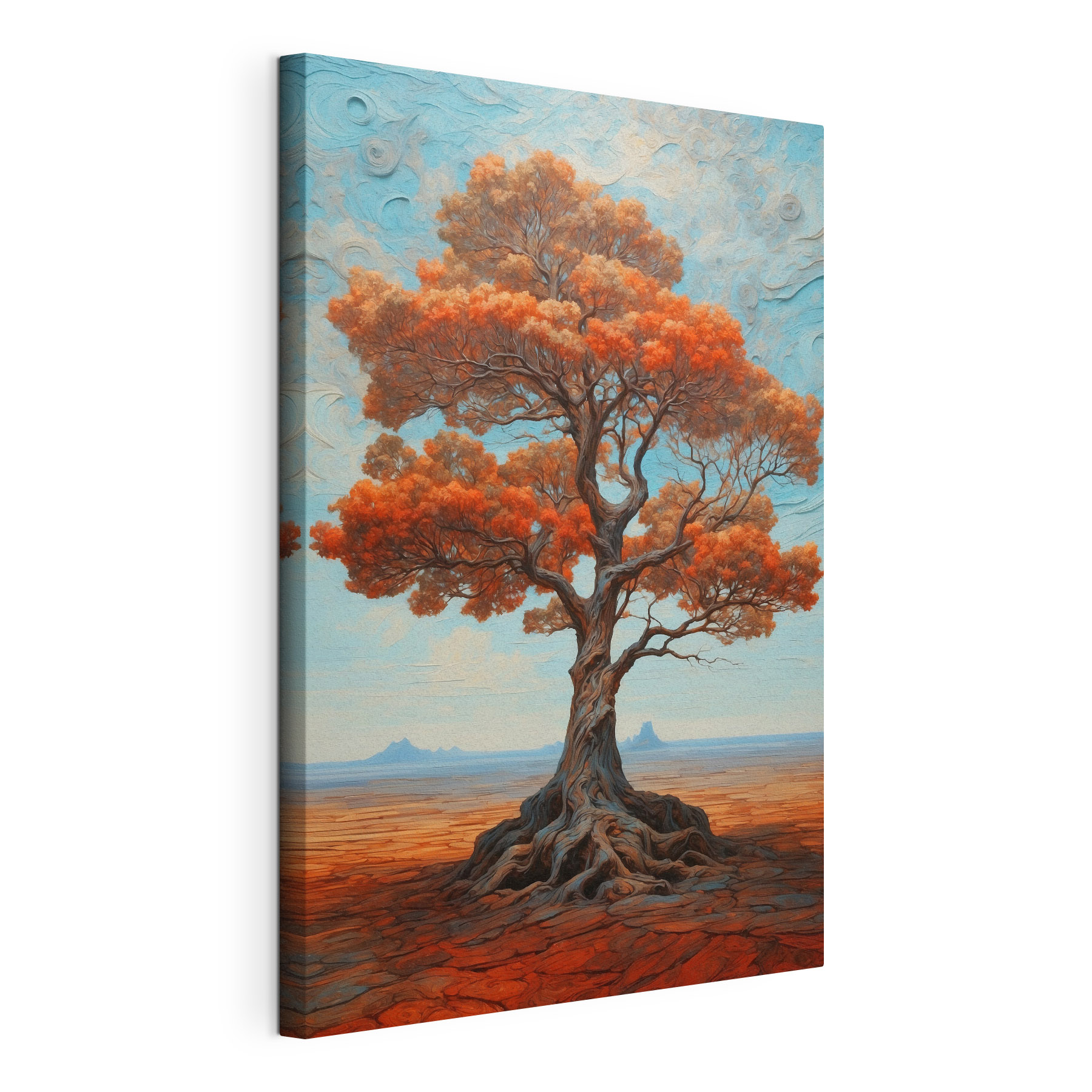 A tree with orange leaves A tree with orange leaves