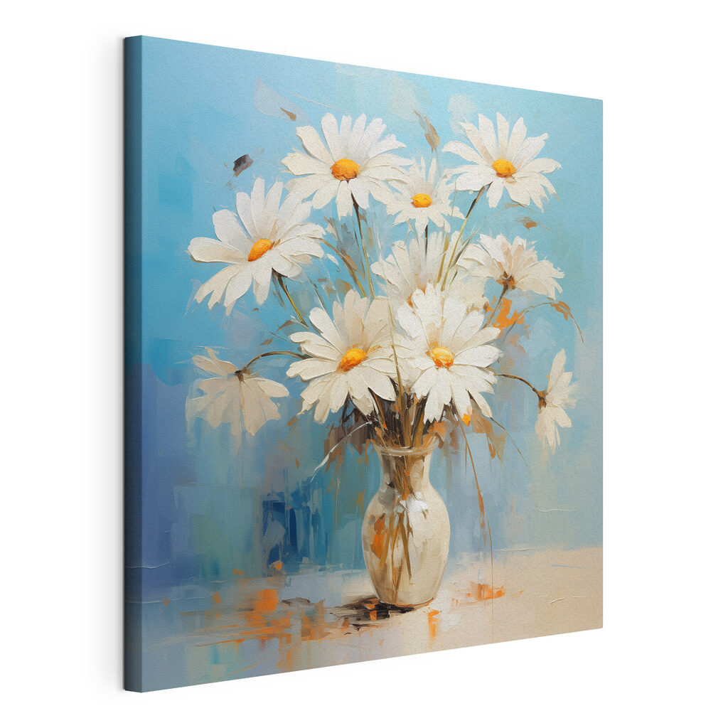 A painting of a vase of flowers A painting of a vase of flowers