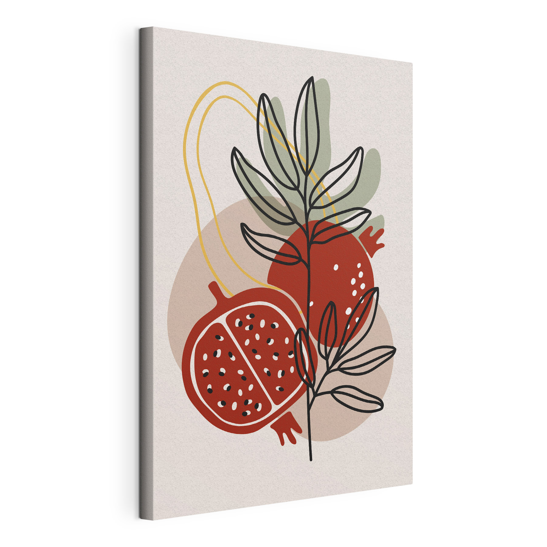 A fruit and plant with leaves A fruit and plant with leaves