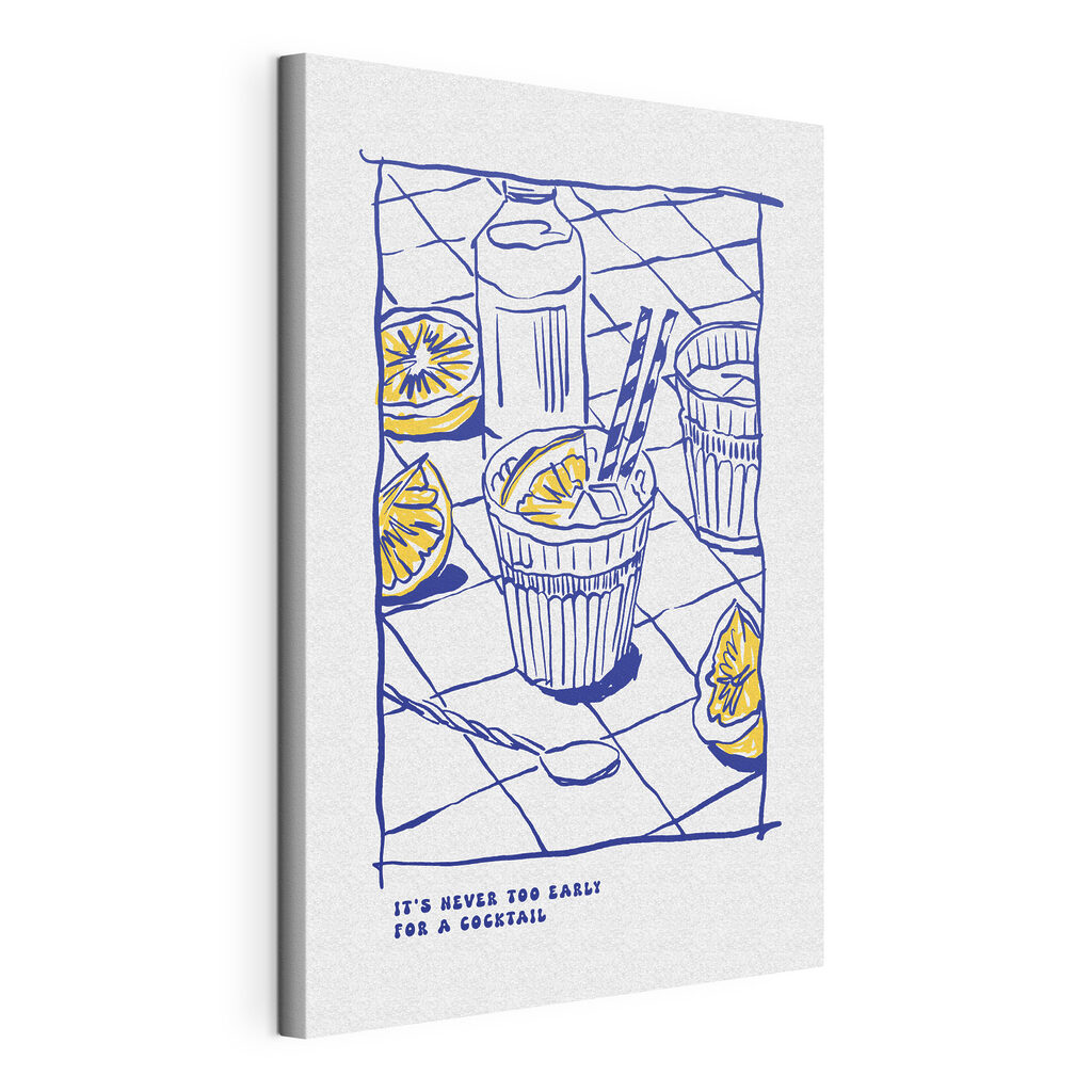 A drawing of a drink and a glass of juice A drawing of a drink and a glass of juice