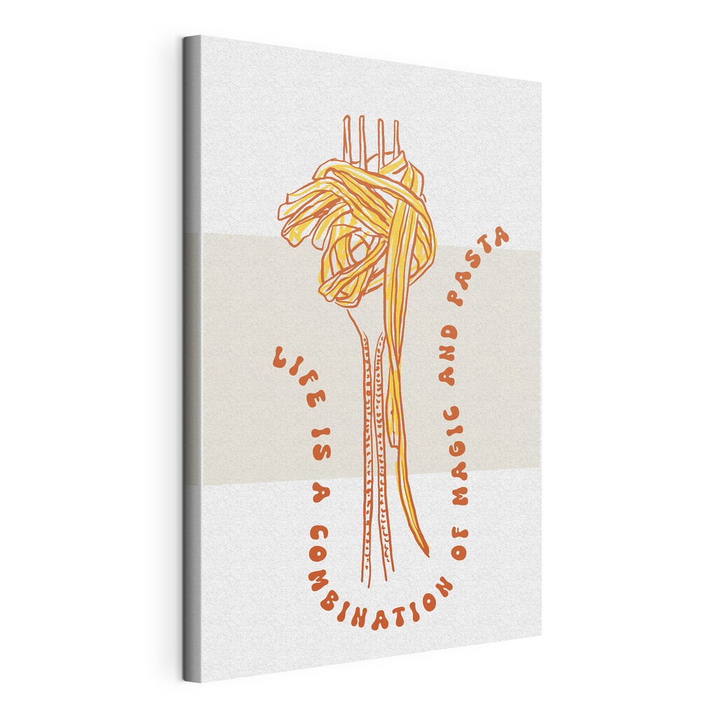 A drawing of pasta on a white background