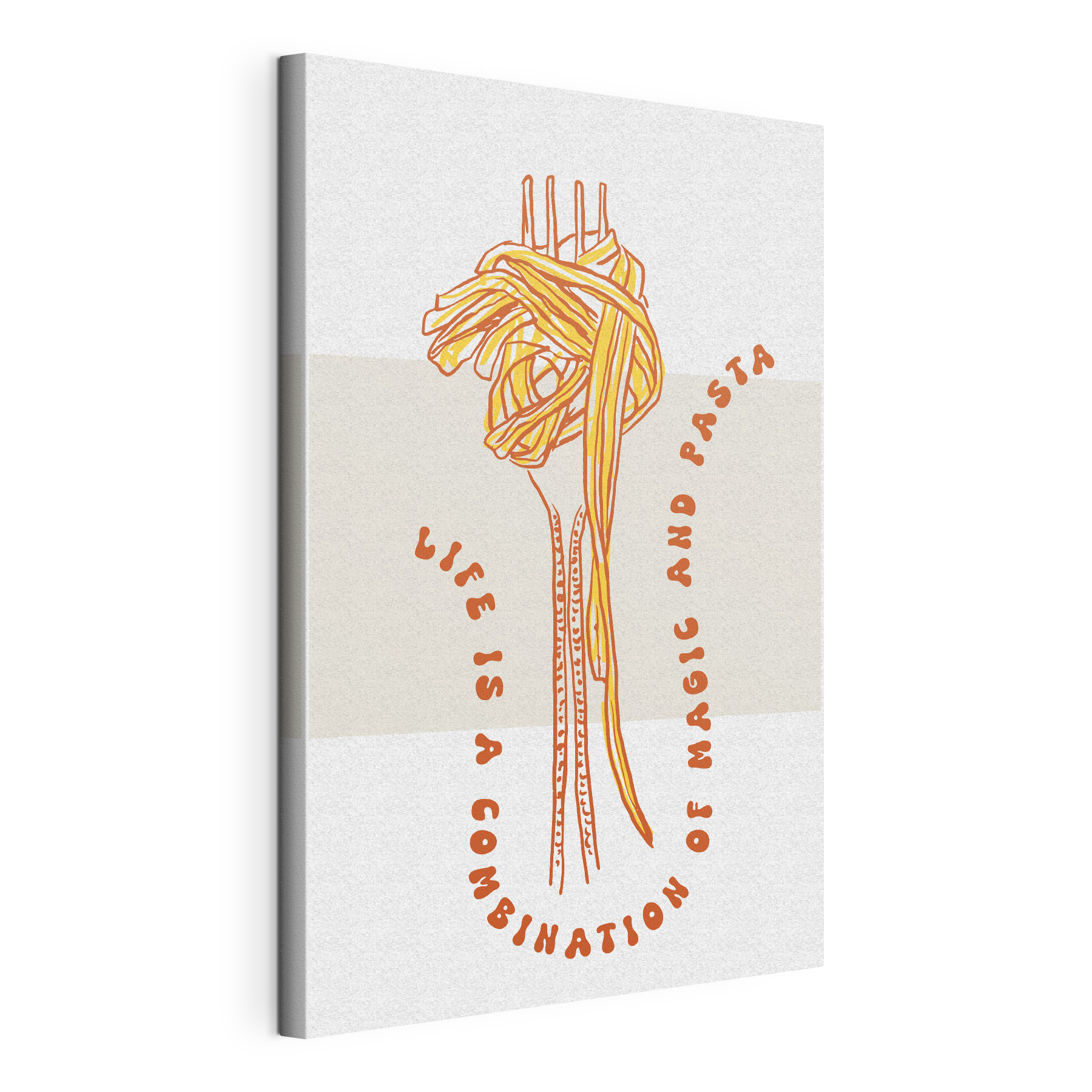 A drawing of pasta on a white background