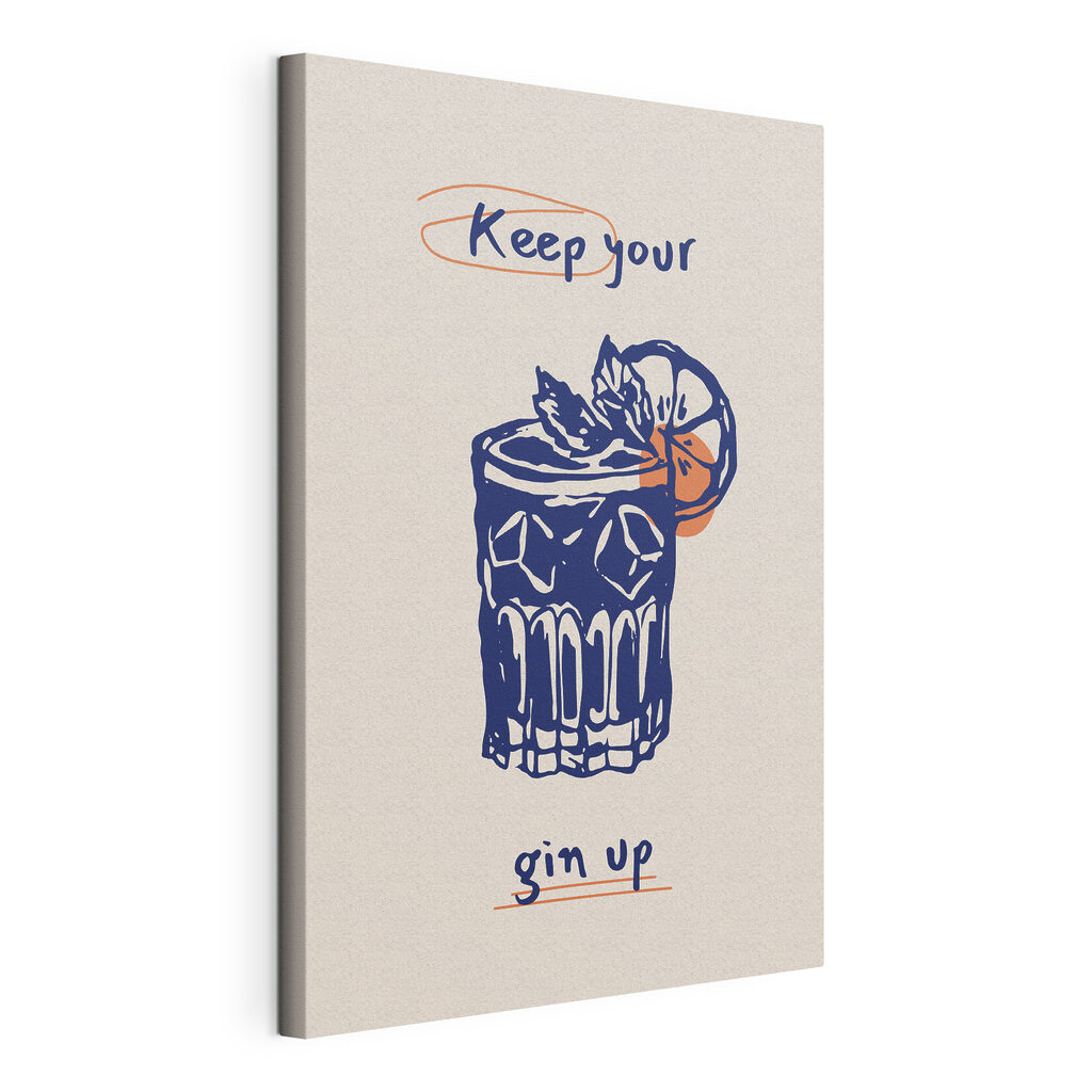 A blue and orange drink with a slice of orange and leaves A blue and orange drink with a slice of orange and leaves