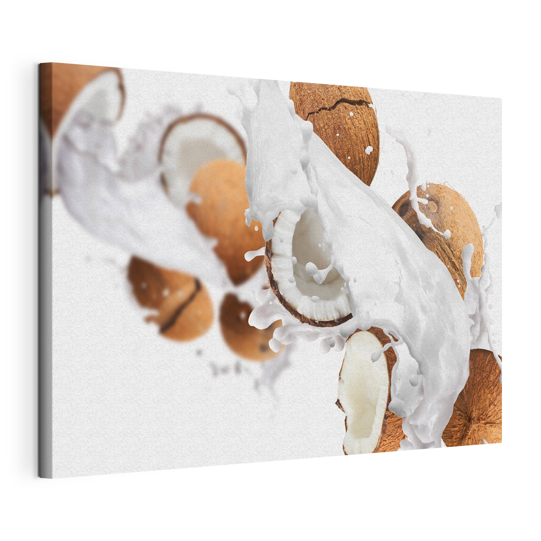Coconut coconuts and milk splashing