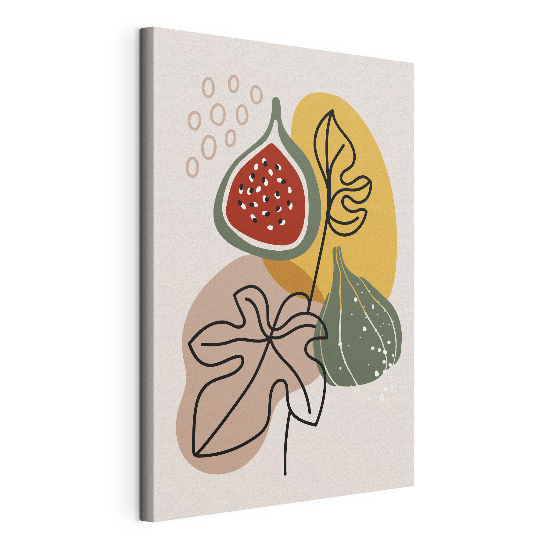 A fruit and leaves on a white background
