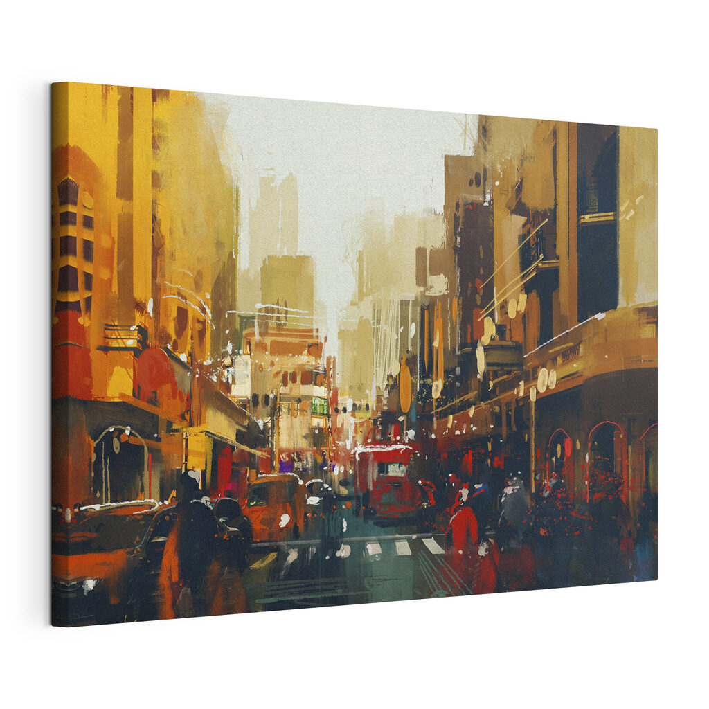 A city street with people walking on it A city street with people walking on it