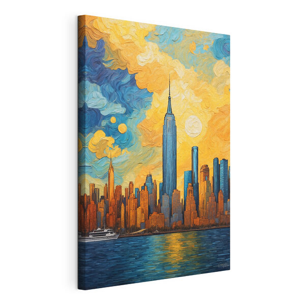 Un dipinto dello skyline di una città Quadri Un dipinto dello skyline di una città