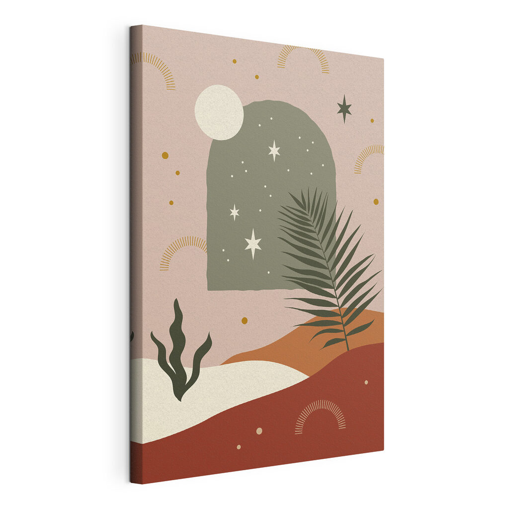 A palm tree leaves and a star